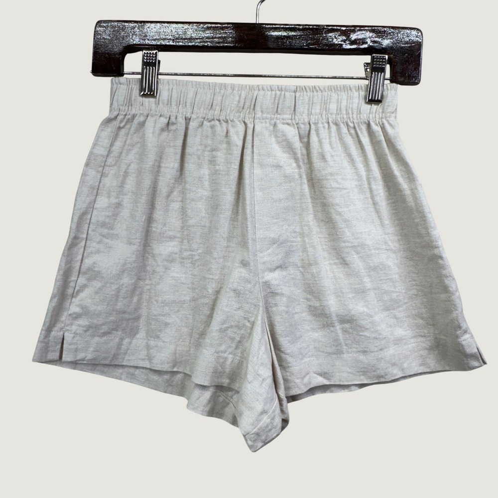 LA Hearts Linen Blend Shorts‎ Womens XS Beige Elastic Waist Coastal Minimalist
